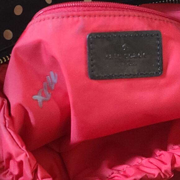 Kate Spade New York Black & Beige Polka Dot Diaper Bag Large Double Handle Tote - Picture 11 of 16